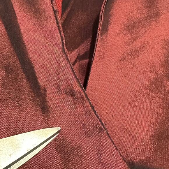 Vintage Tadashi Shoji 16 Red Taffeta 3/4 Sleeve Top Faux Wrap VNeck Elegant Sexy - Picture 7 of 11